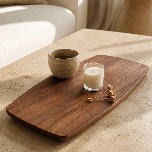 Minimalist Walnut Wood Tray Hypersku