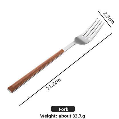 Wood Handle Stainless Steel Cutlery Set 4-Piece Hypersku