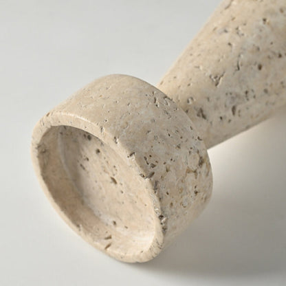 Travertine Taper Candle Holder | Sculptural Wabi-Sabi Design Hypersku
