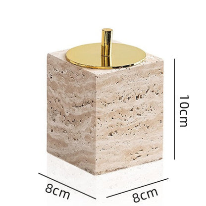 Yellow Travertine Bathroom Organizer Set Hypersku