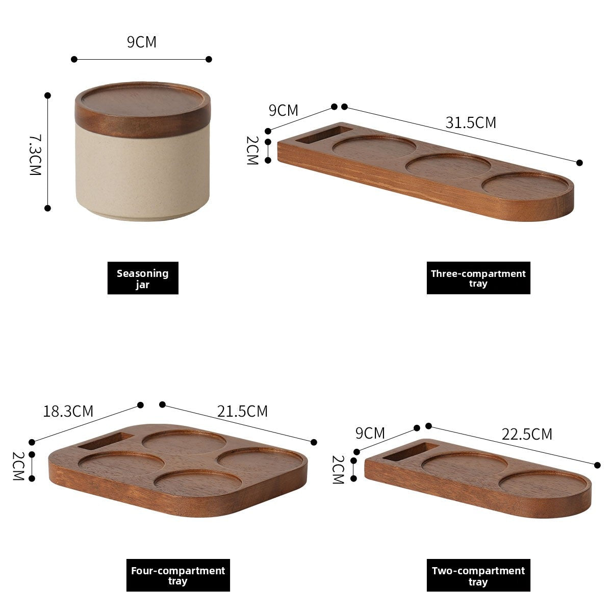 Ceramic Seasoning Jar Set Hypersku