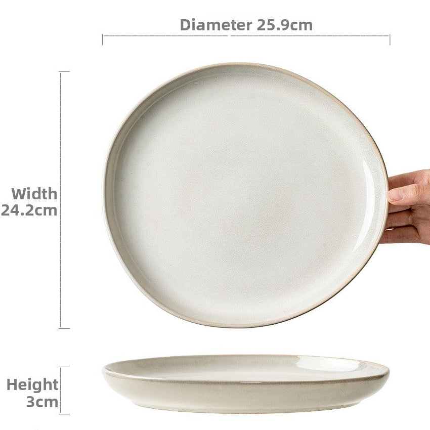 PRICE!!! Organic Ceramic Plate — Minimal Irregular Form Hypersku