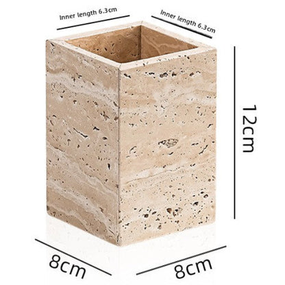Yellow Travertine Bathroom Toiletry Storage Set Hypersku