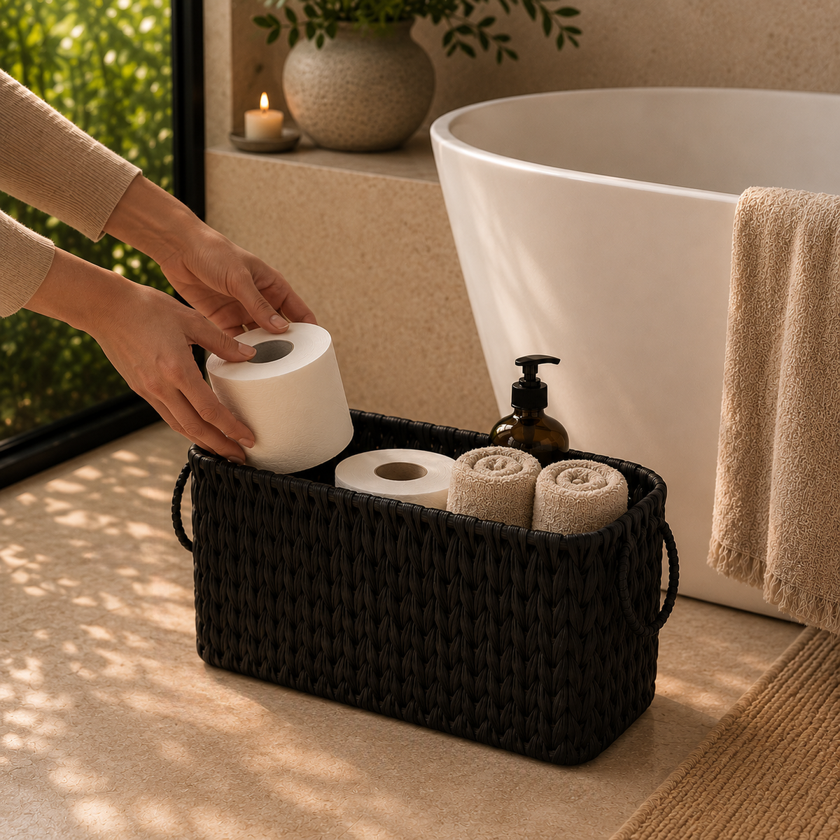 PRICE!!! Handwoven Water Hyacinth Storage Basket Hypersku