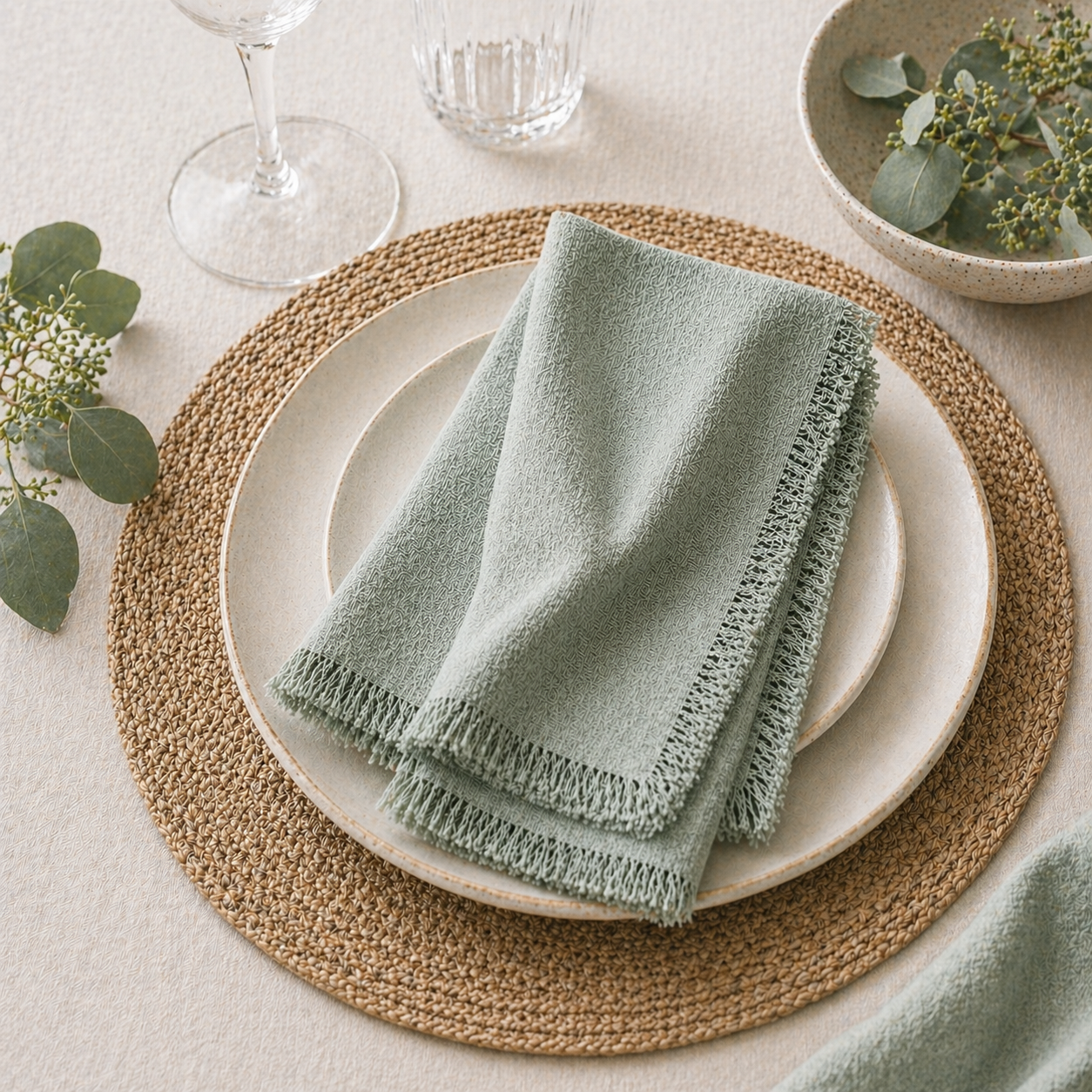 PRICE!!! Fringed Linen Napkin Hypersku