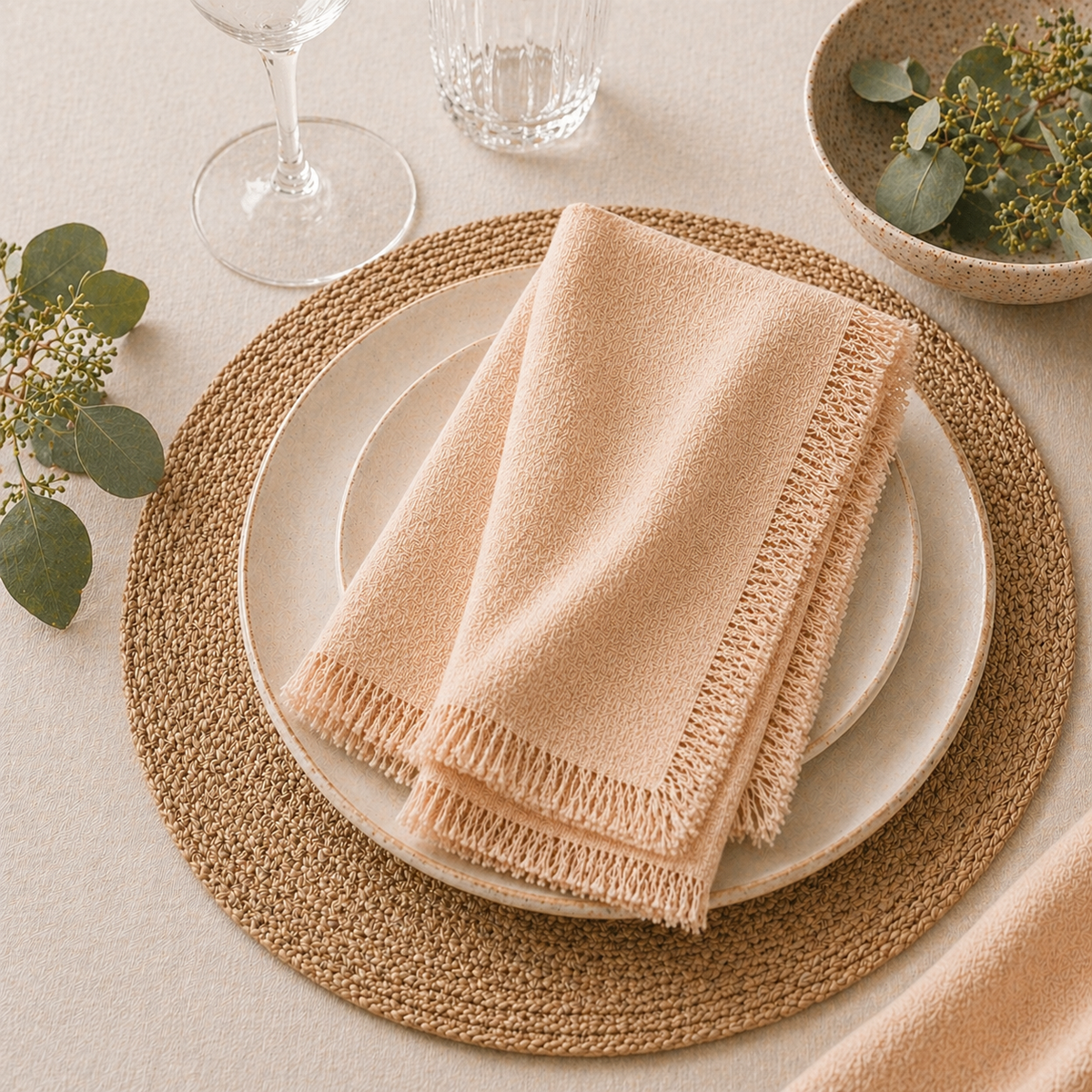 PRICE!!! Fringed Linen Napkin Hypersku