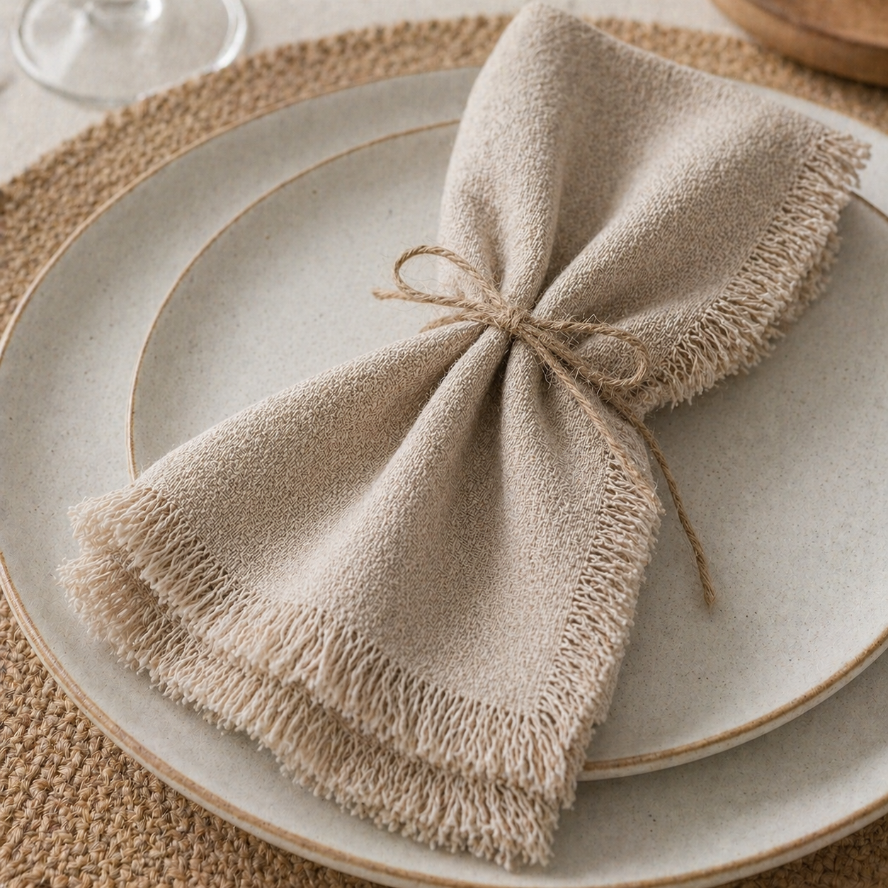 PRICE!!! Fringed Linen Napkin Hypersku