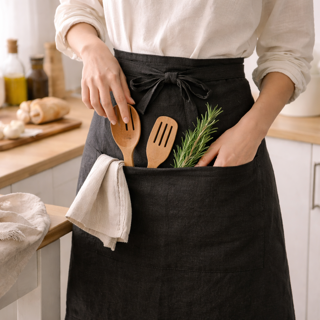 PRICE!!! Soft Linen Kitchen Apron Hypersku