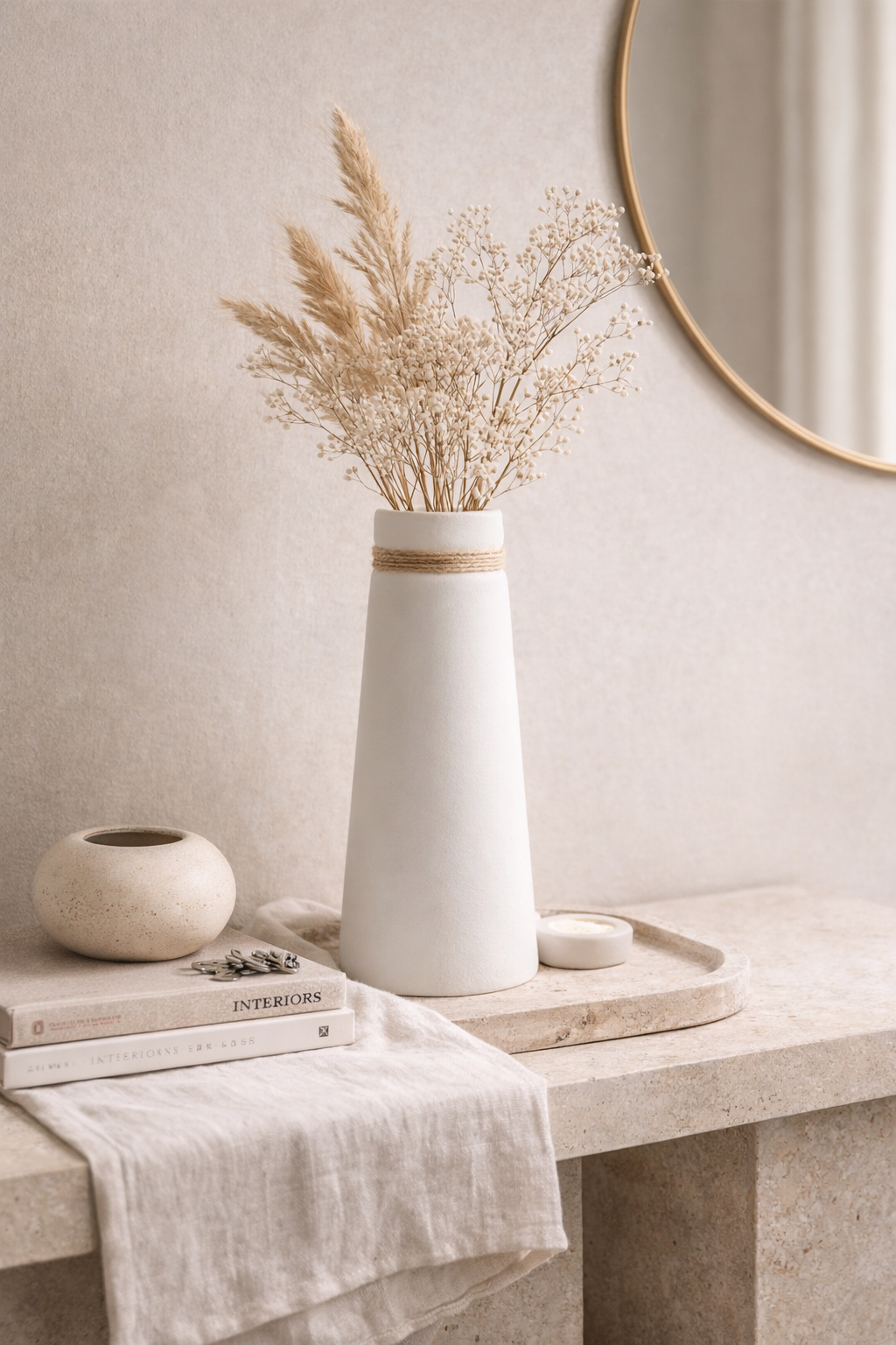 Nordic Rope Accent Ceramic Vase Hypersku