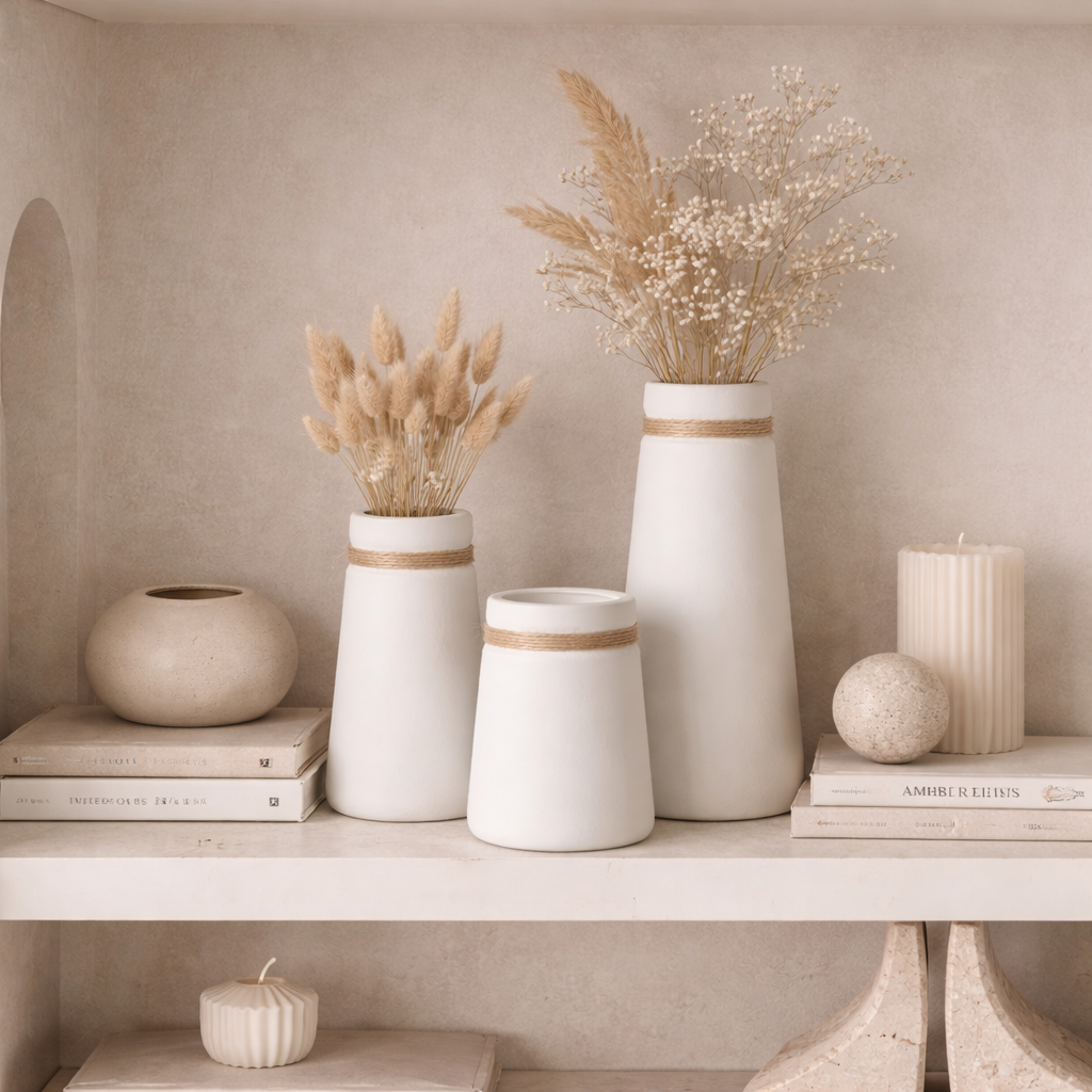 Nordic Rope Accent Ceramic Vase Hypersku