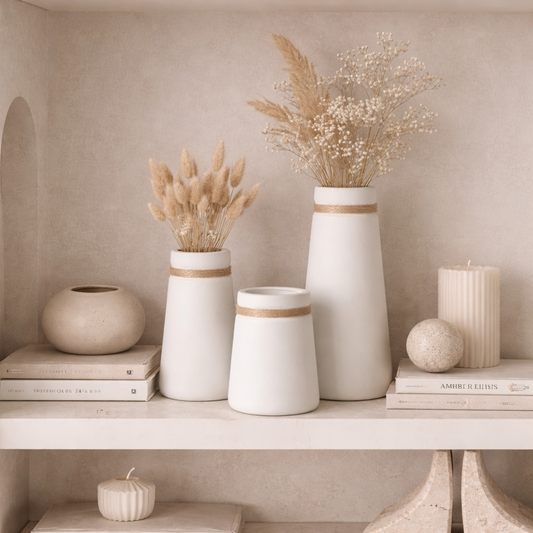 Nordic Rope Accent Ceramic Vase Hypersku