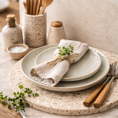 PRICE!!! Organic Ceramic Plate — Minimal Irregular Form Hypersku