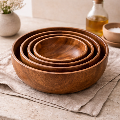 Acacia Wood Bowl — Organic Minimal Form Hypersku