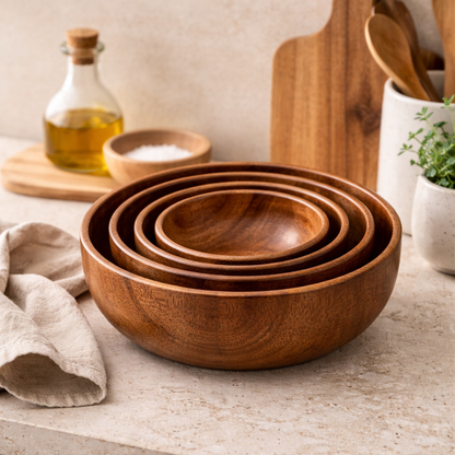 Acacia Wood Bowl — Organic Minimal Form Hypersku