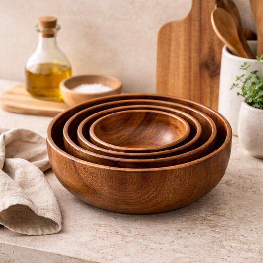 Acacia Wood Bowl — Organic Minimal Form Hypersku