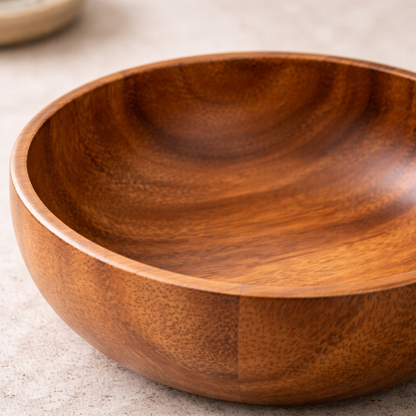 Acacia Wood Bowl — Organic Minimal Form Hypersku