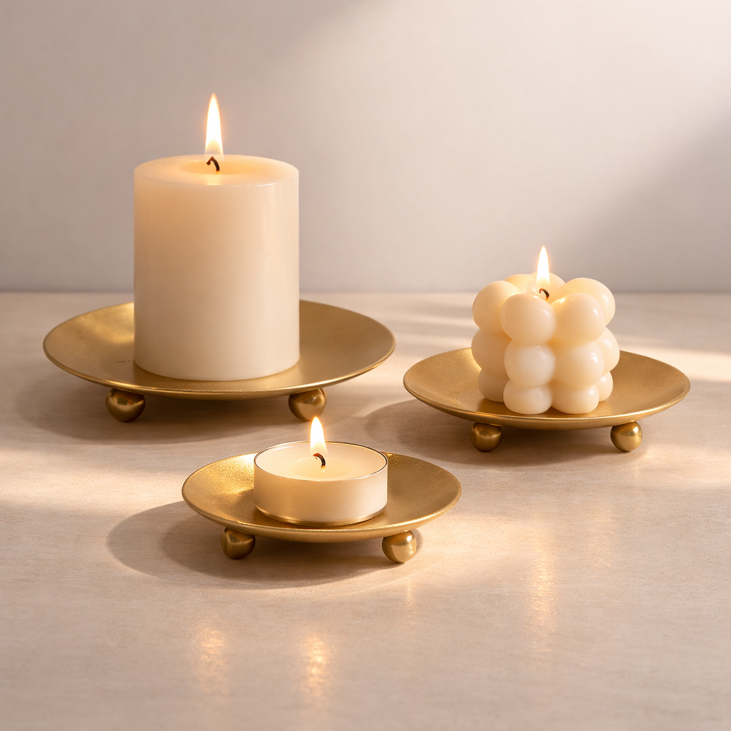 PRICE!!! Iron Candle Plate Holder | Minimalist Nordic Tray Design Hypersku