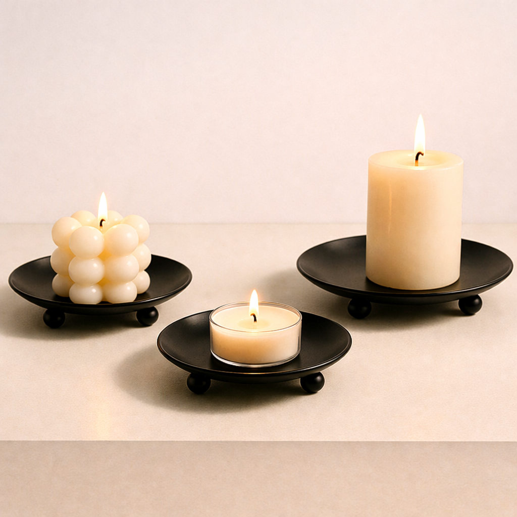 PRICE!!! Iron Candle Plate Holder | Minimalist Nordic Tray Design Hypersku
