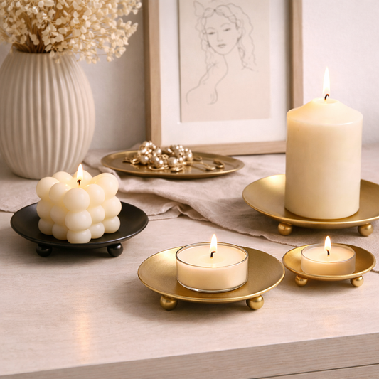 PRICE!!! Iron Candle Plate Holder | Minimalist Nordic Tray Design Hypersku