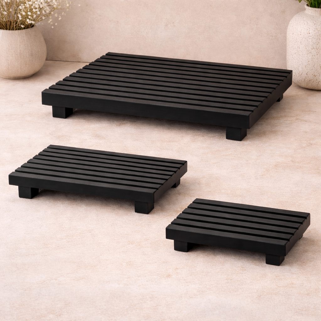 Minimalist Wooden Display Tray Stand Hypersku