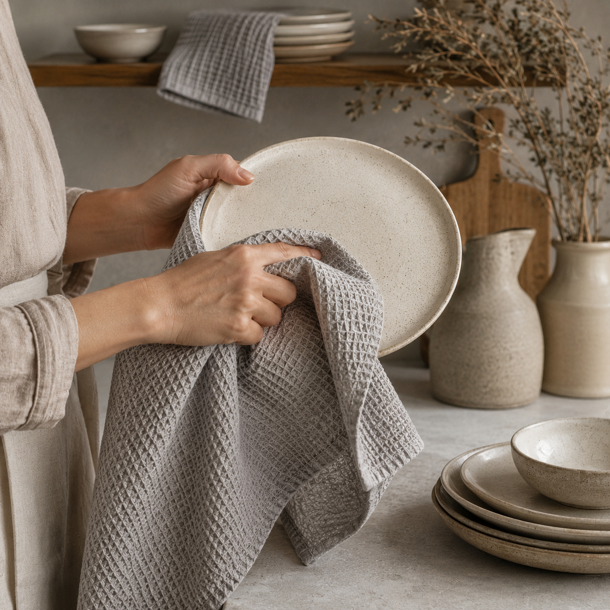 Waffle Cotton Kitchen Towel Hypersku