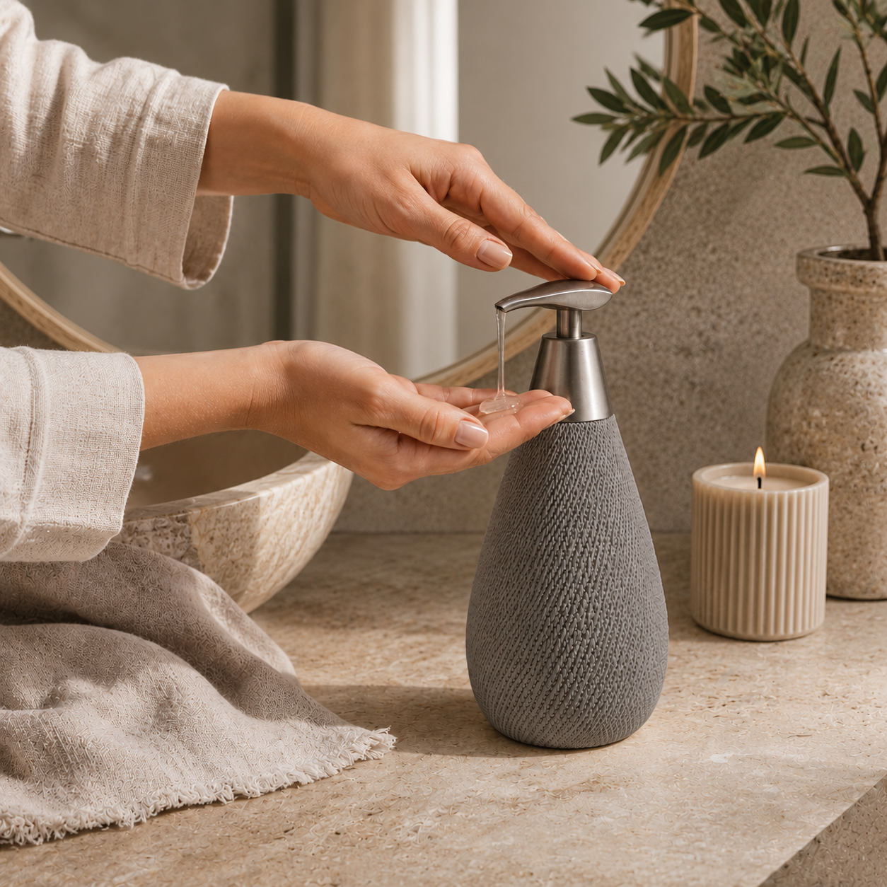 PRICE!!!! Textured Ceramic Soap Dispenser Bottle Hypersku