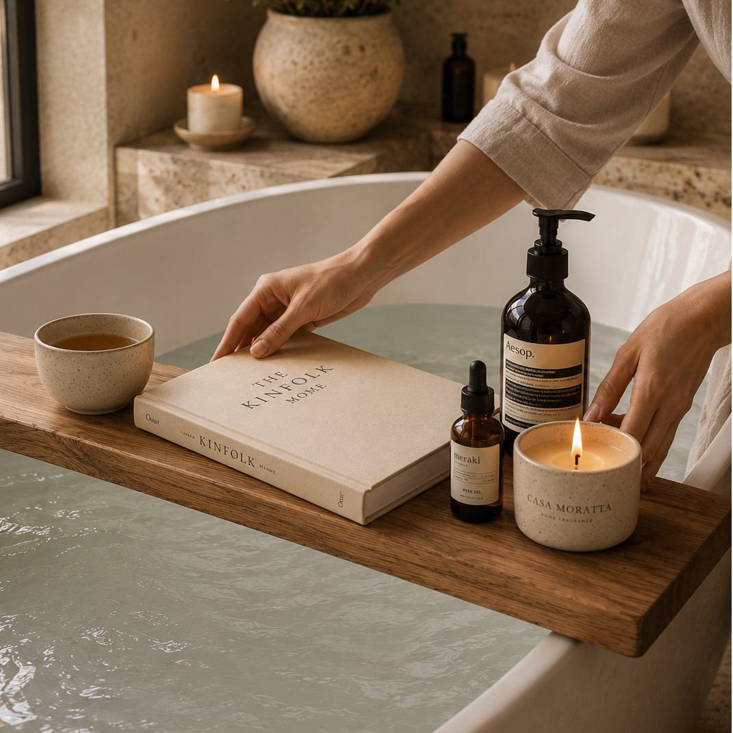 Solid Wood Bathtub Tray Shelf Hypersku