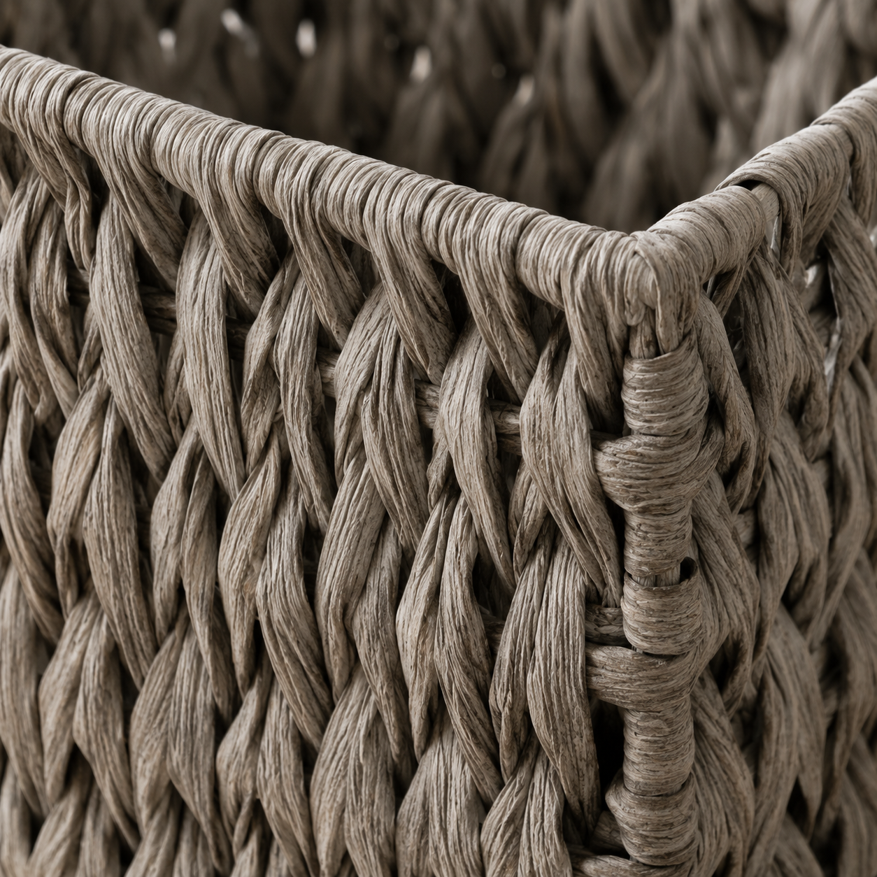 PRICE!!! Handwoven Gray Rattan Storage Basket Hypersku