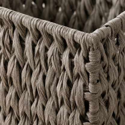 PRICE!!! Handwoven Gray Rattan Storage Basket Hypersku