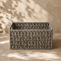 PRICE!!! Handwoven Gray Rattan Storage Basket Hypersku