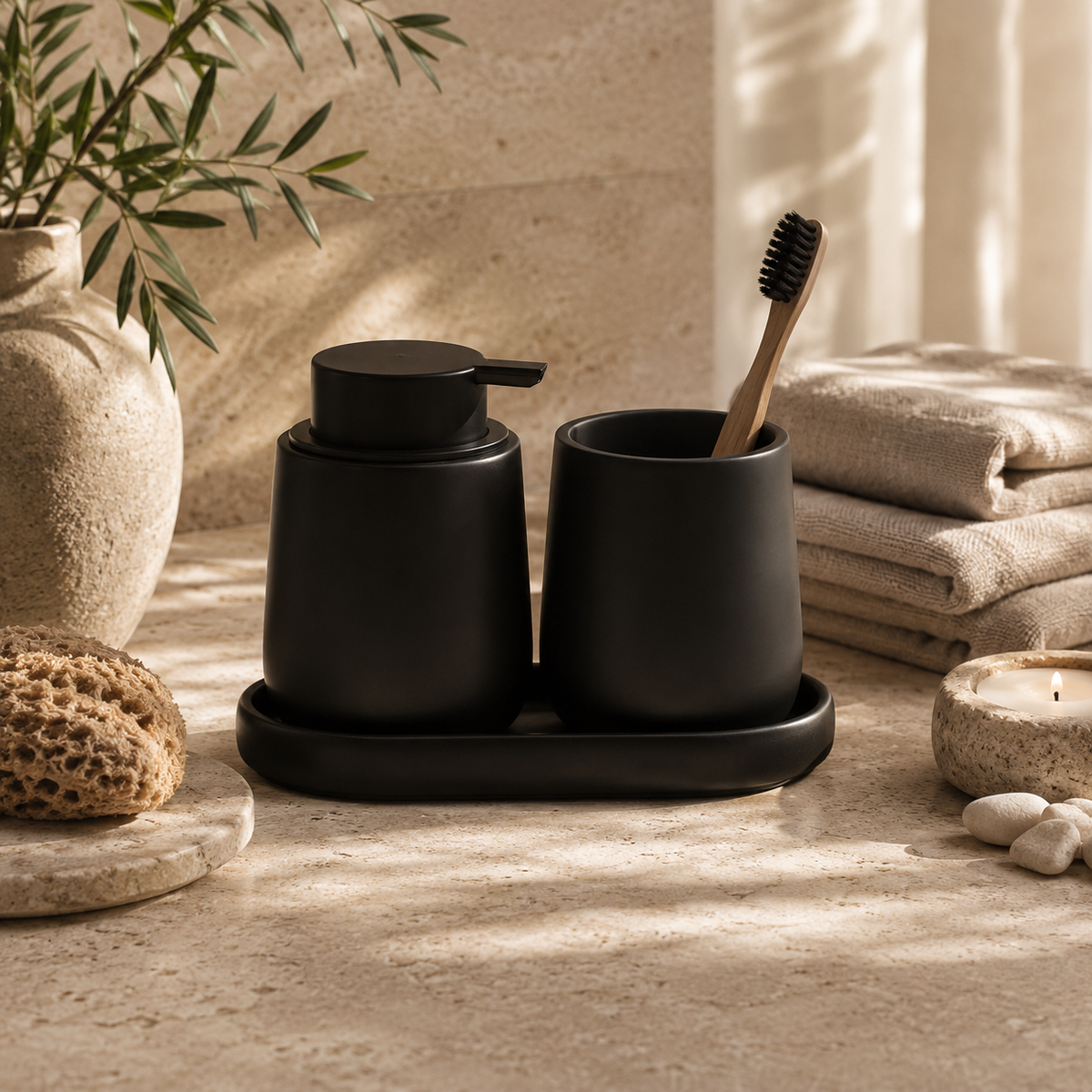 Minimalist Ceramic Bathroom Set Hypersku