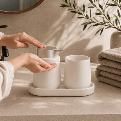 Minimalist Ceramic Bathroom Set Hypersku