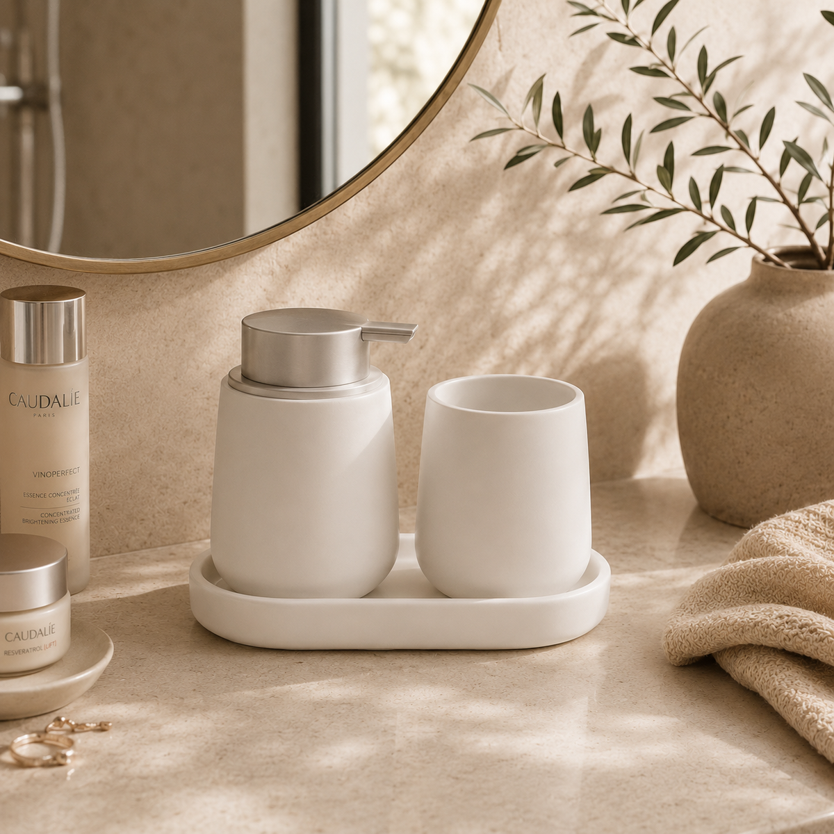 Minimalist Ceramic Bathroom Set Hypersku