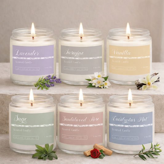 Classic Glass Scented Candle – Botanical Fragrance Collection Hypersku