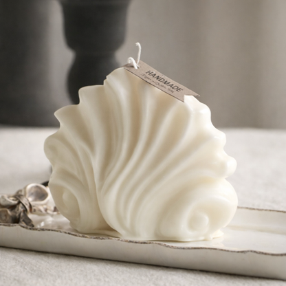PRICE!!! Sculptural Nordic Candle | Minimal White Collection Hypersku