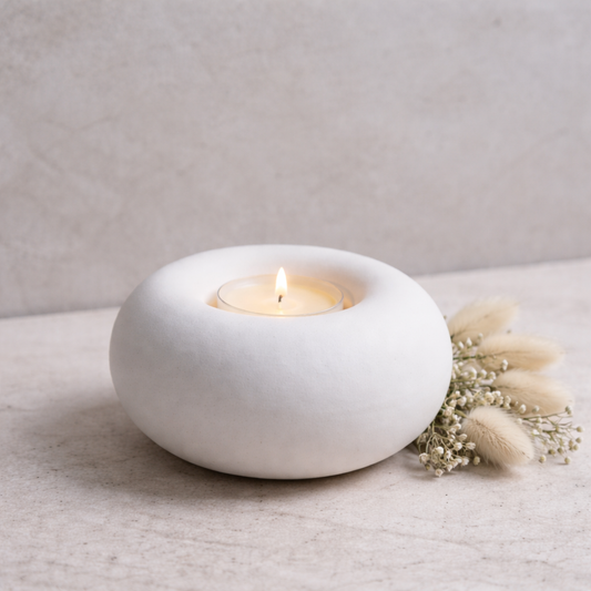 Minimalist Ceramic Tealight Holder | Sculptural Home Accent Hypersku