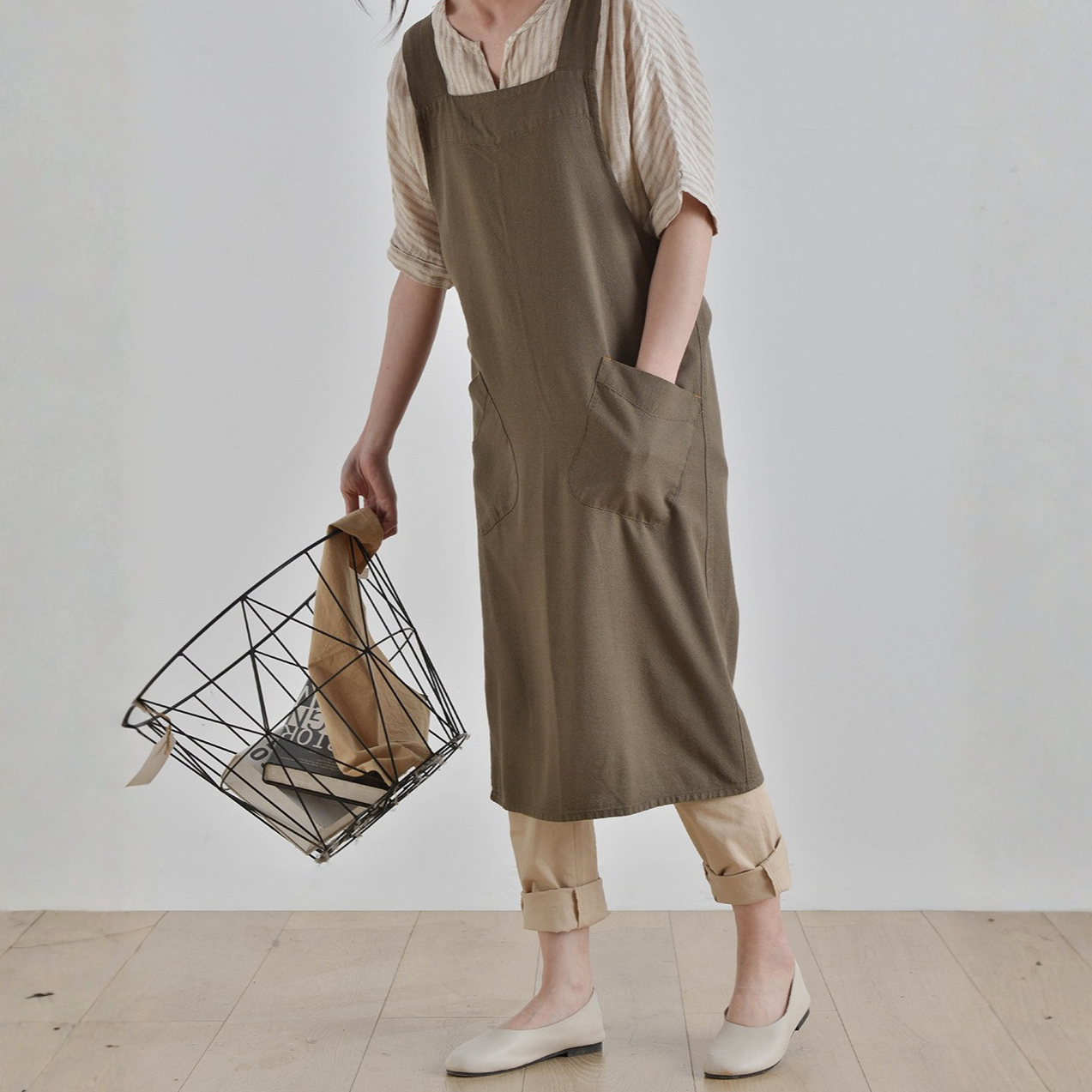 PRICE!!! Cross Back Linen Apron Hypersku