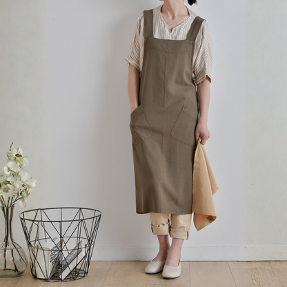 PRICE!!! Cross Back Linen Apron Hypersku