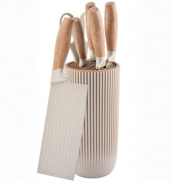 Nordic Ribbed Knife Set with Holder Hypersku