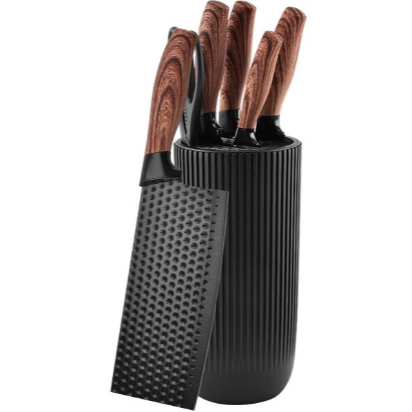 Nordic Ribbed Knife Set with Holder Hypersku