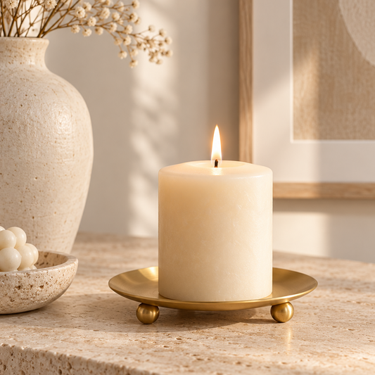 Minimalist Footed Candle Plate