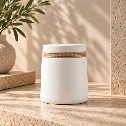 Nordic Ceramic Vase with Rope Detail Hypersku