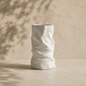 Sculptural Pleated Ceramic Vase Hypersku