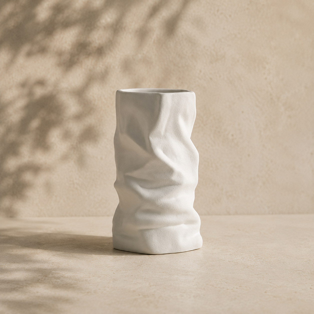 Sculptural Pleated Ceramic Vase Hypersku