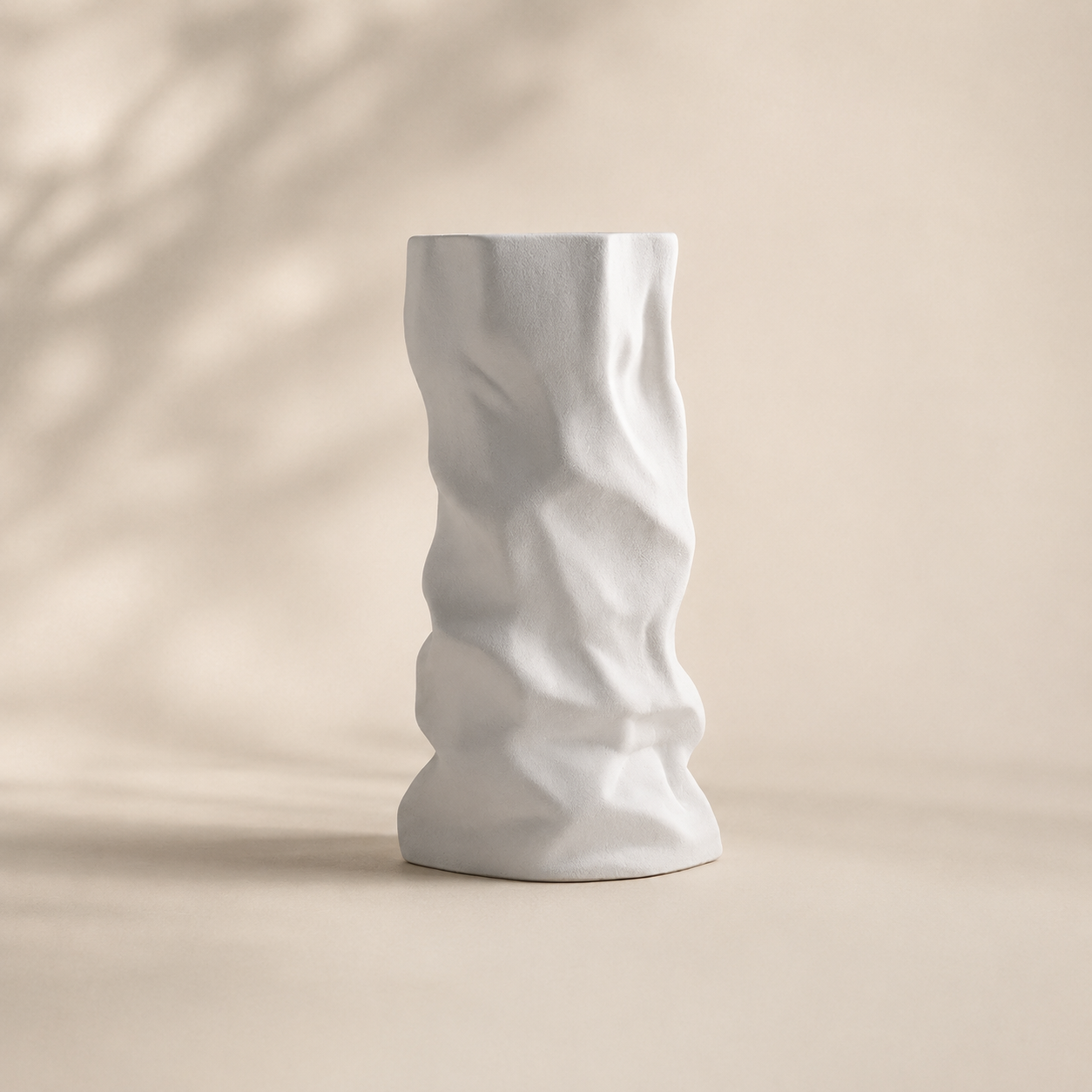 Sculptural Pleated Ceramic Vase Hypersku