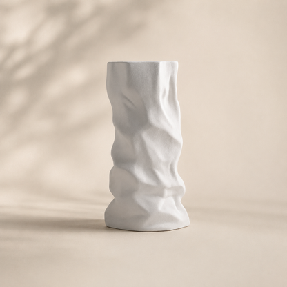 Sculptural Pleated Ceramic Vase Hypersku