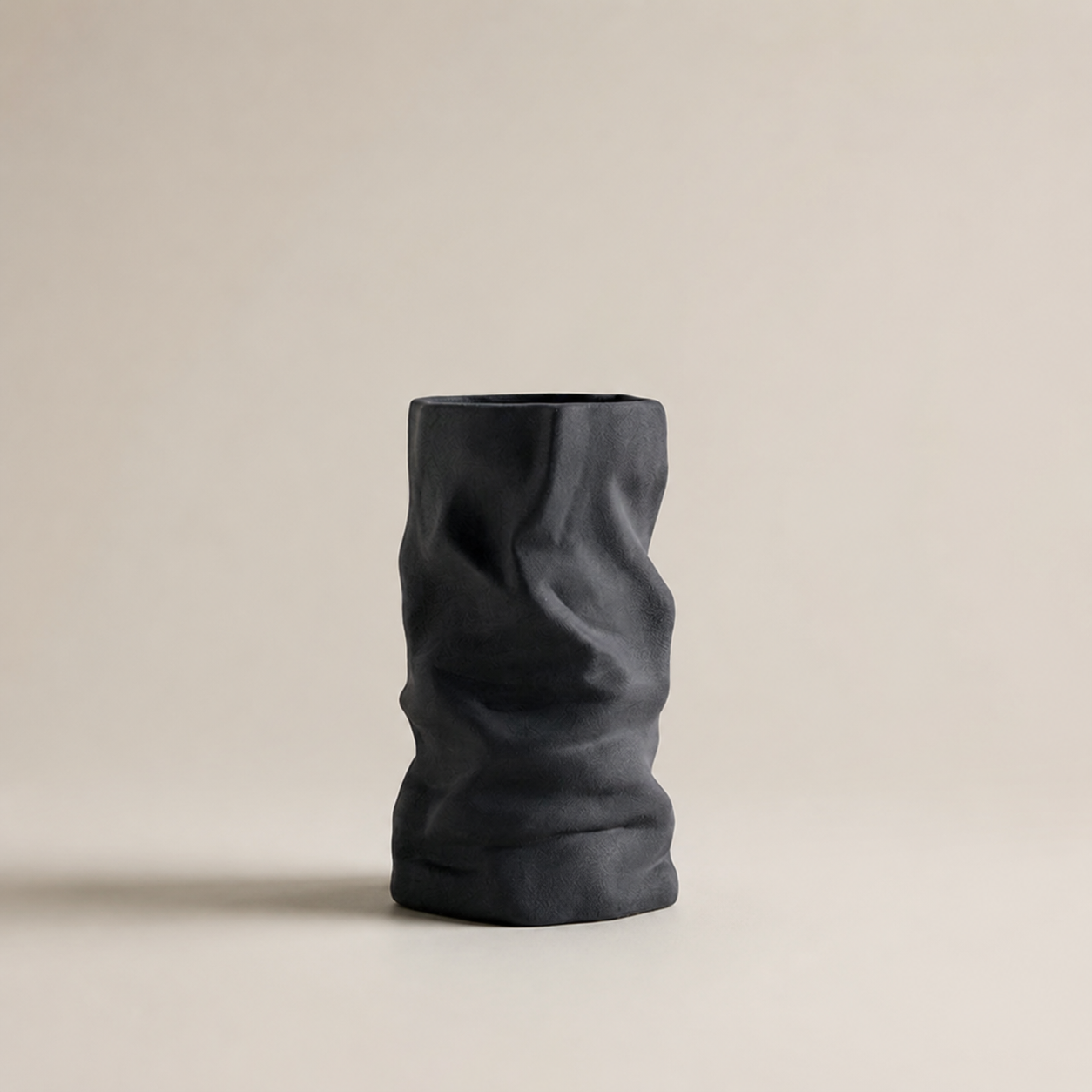 Sculptural Pleated Ceramic Vase Hypersku