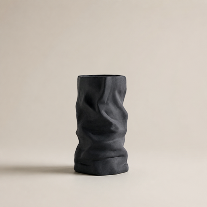 Sculptural Pleated Ceramic Vase Hypersku