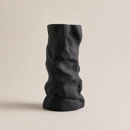 Sculptural Pleated Ceramic Vase Hypersku