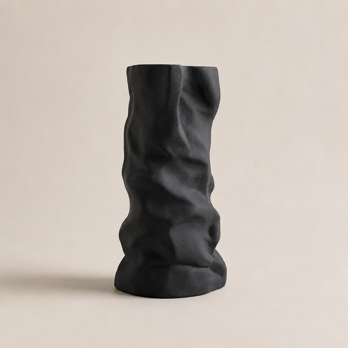 Sculptural Pleated Ceramic Vase Hypersku